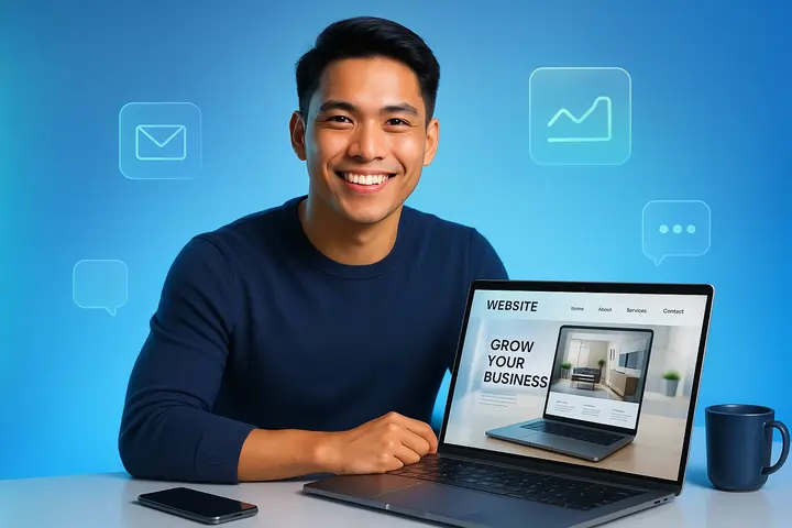 A professional website on a laptop screen